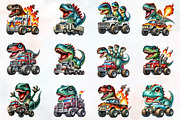 T-rex dinosaur monster truck Clipart, an Illustration by RobertsArt (Thumbnail 2 of 4)