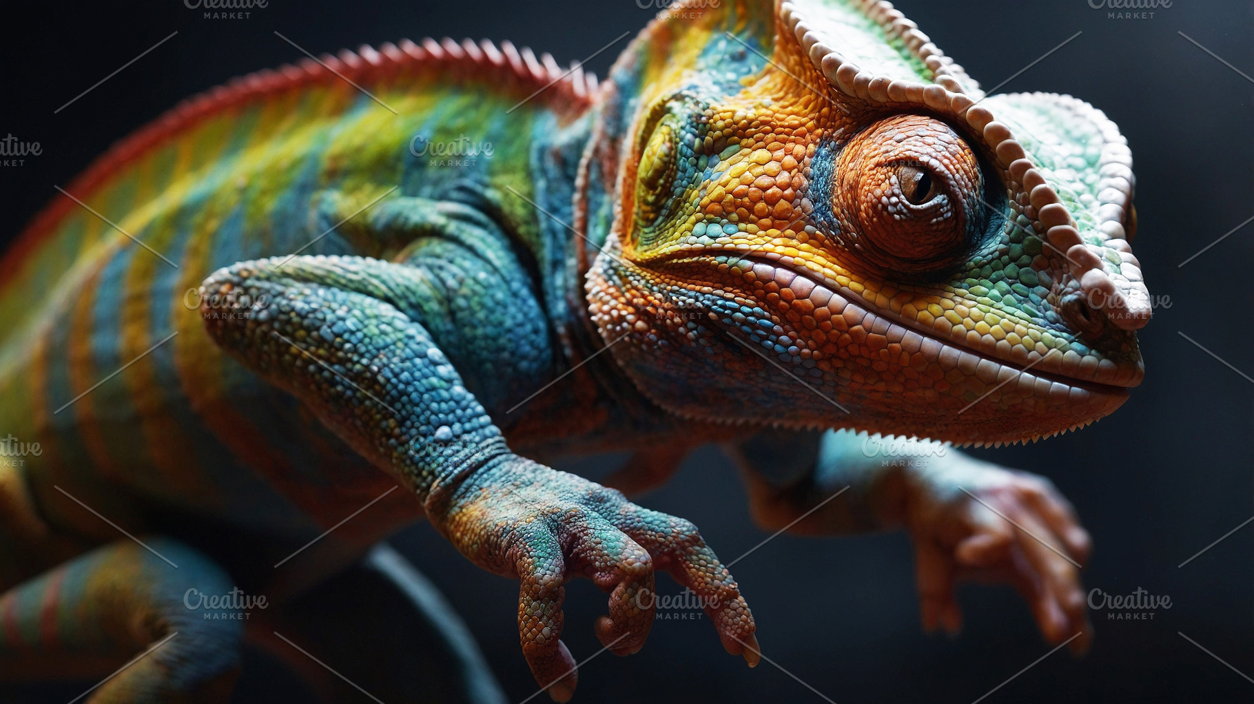 Vibrant Reptile Close up Colorful Sc, an Animal Photo by Stock Shape