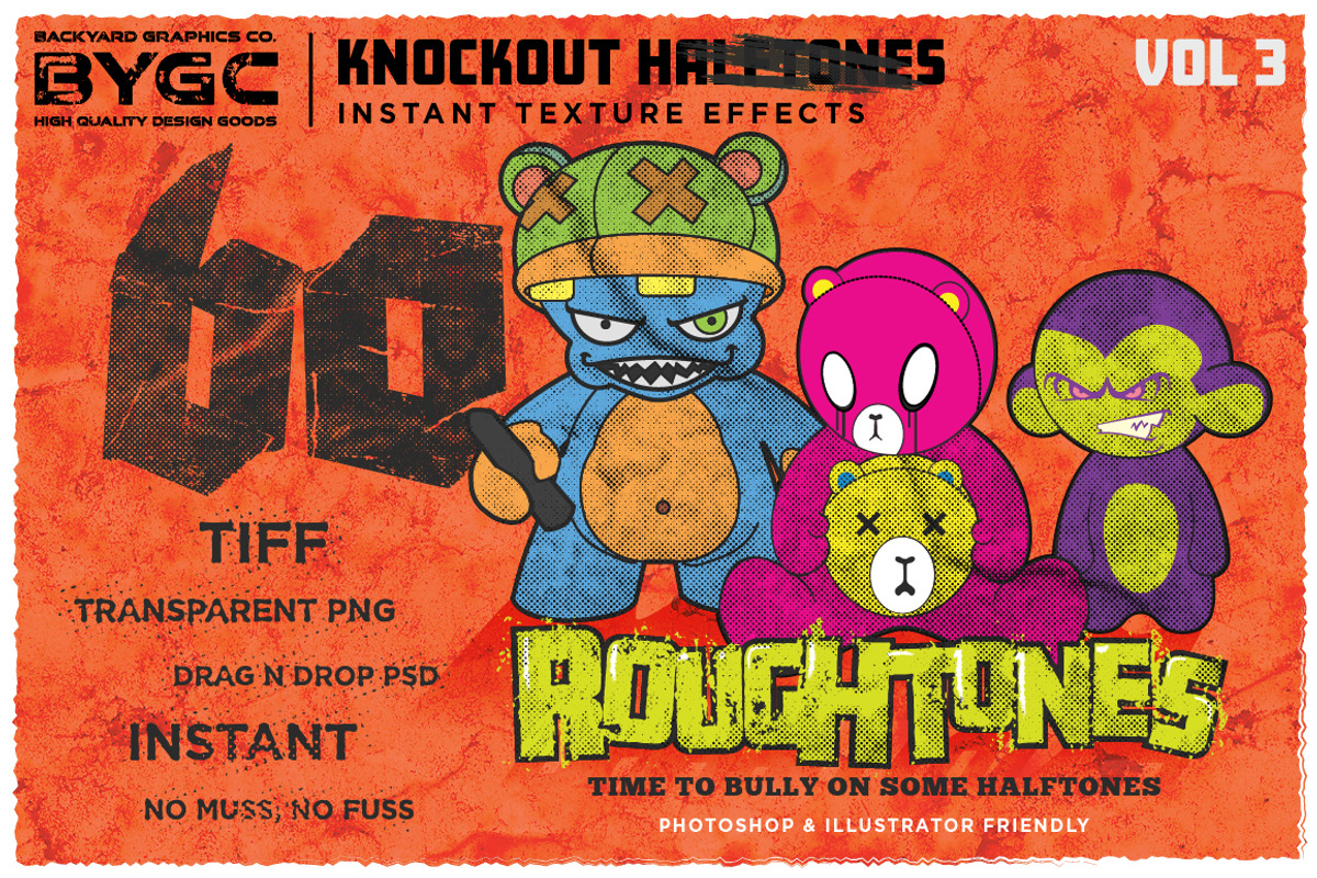 RoughTones - Halftone Textures, a Texture Graphic by BackYard Graphics Co. (Photo 2 of 8)