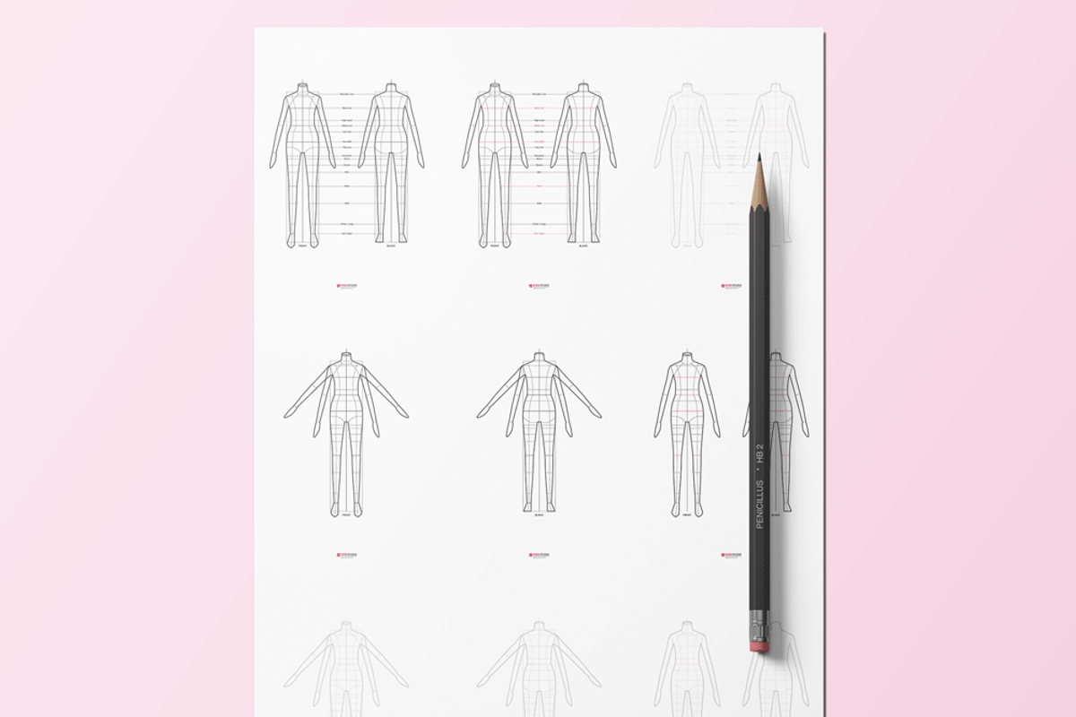 Body Template for Fashion Design A4, an Illustration by HYDNSTUDIO (Photo 7 of 9)