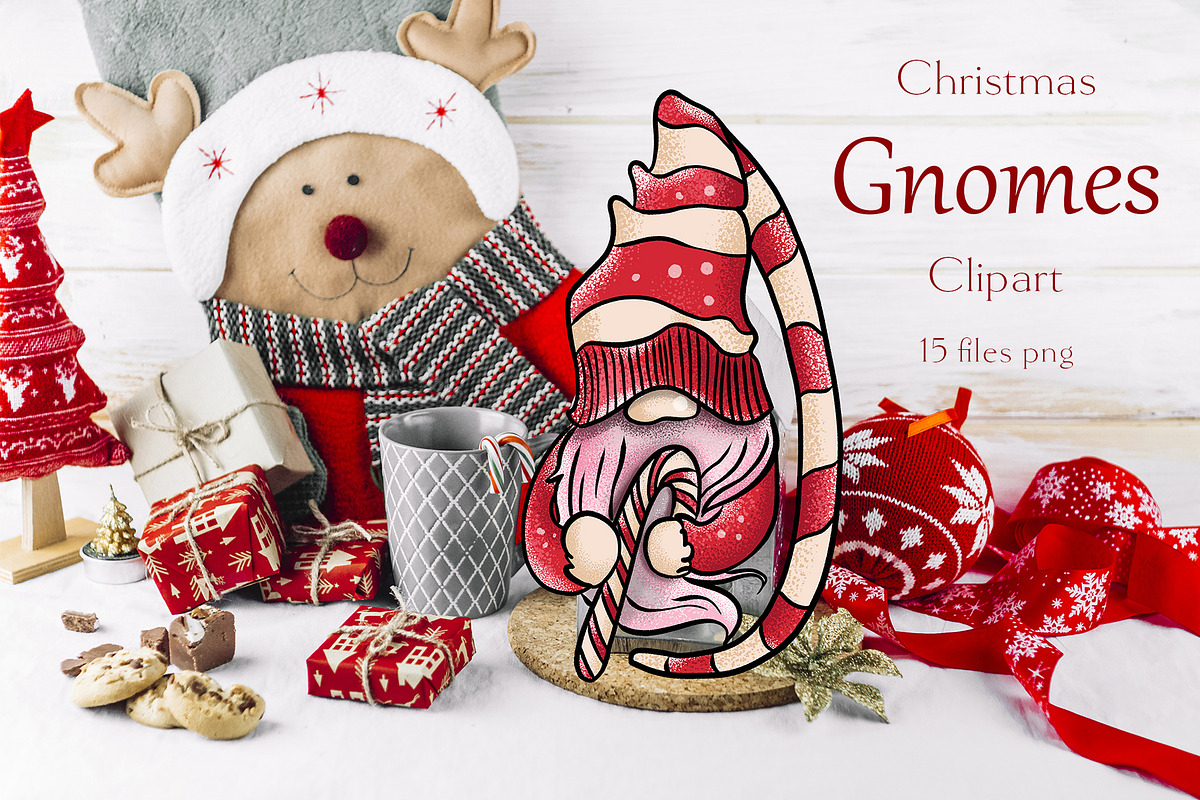 Christmas Gnomes clipart Procreate, an Education Illustration by ElladesignCo (Photo 1 of 7)