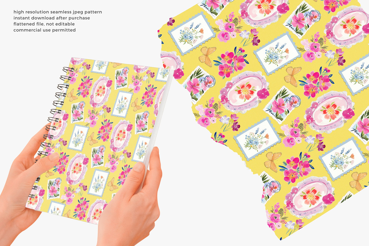 postage stamp seamless pattern, a Pattern Graphic by Pink Studio Art (Photo 4 of 4)