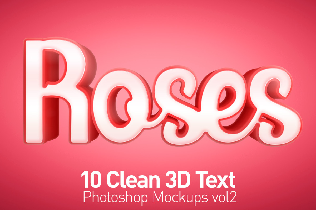 Clean 3D Photoshop Text Mockups Vol2, a Mockup by Creative Graphics (Photo 5 of 10)