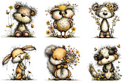 Spring Woodland Animals Clipart, an Illustration by CraftArtStudio (Thumbnail 2 of 6)