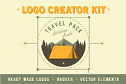 Travel Adventure Logo Creator Kit, a Graphic by Wilsonkjc (Thumbnail 1 of 9)