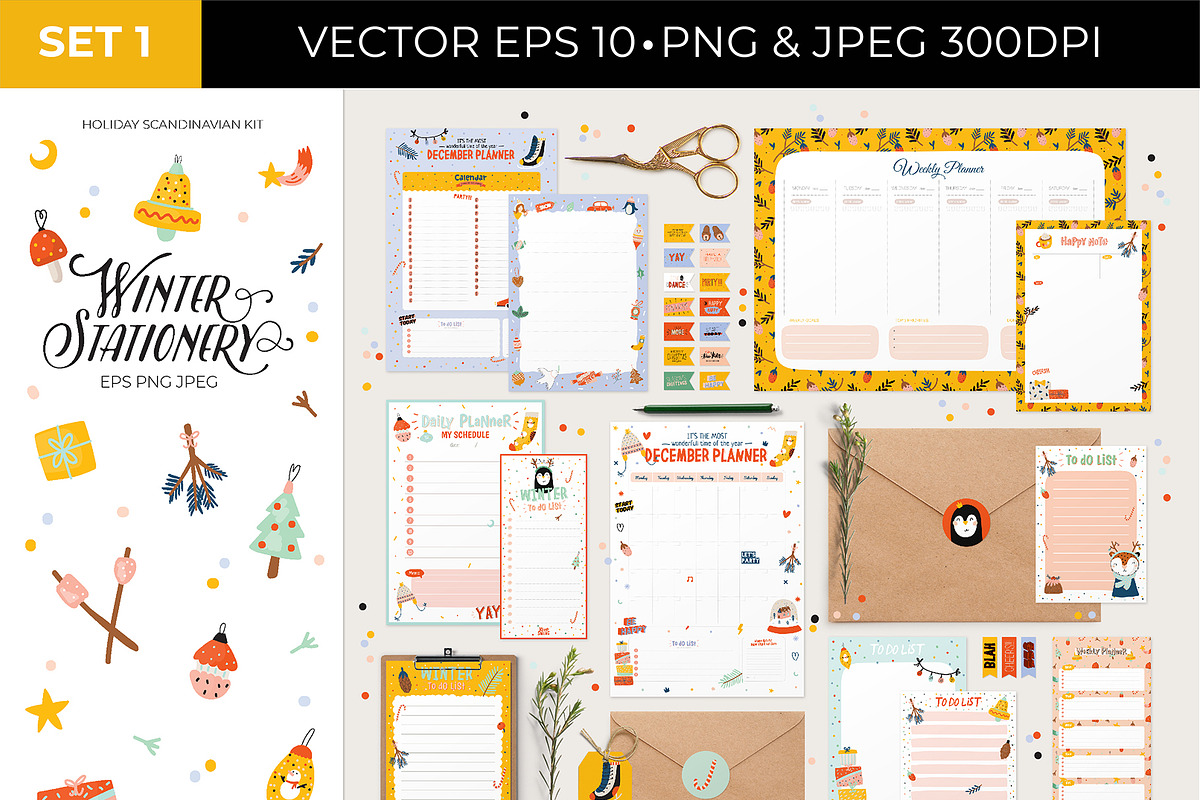 BUNDLE STATIONERY planners calendars, an Object Graphic by Ruslana Lubenets (Photo 2 of 96)