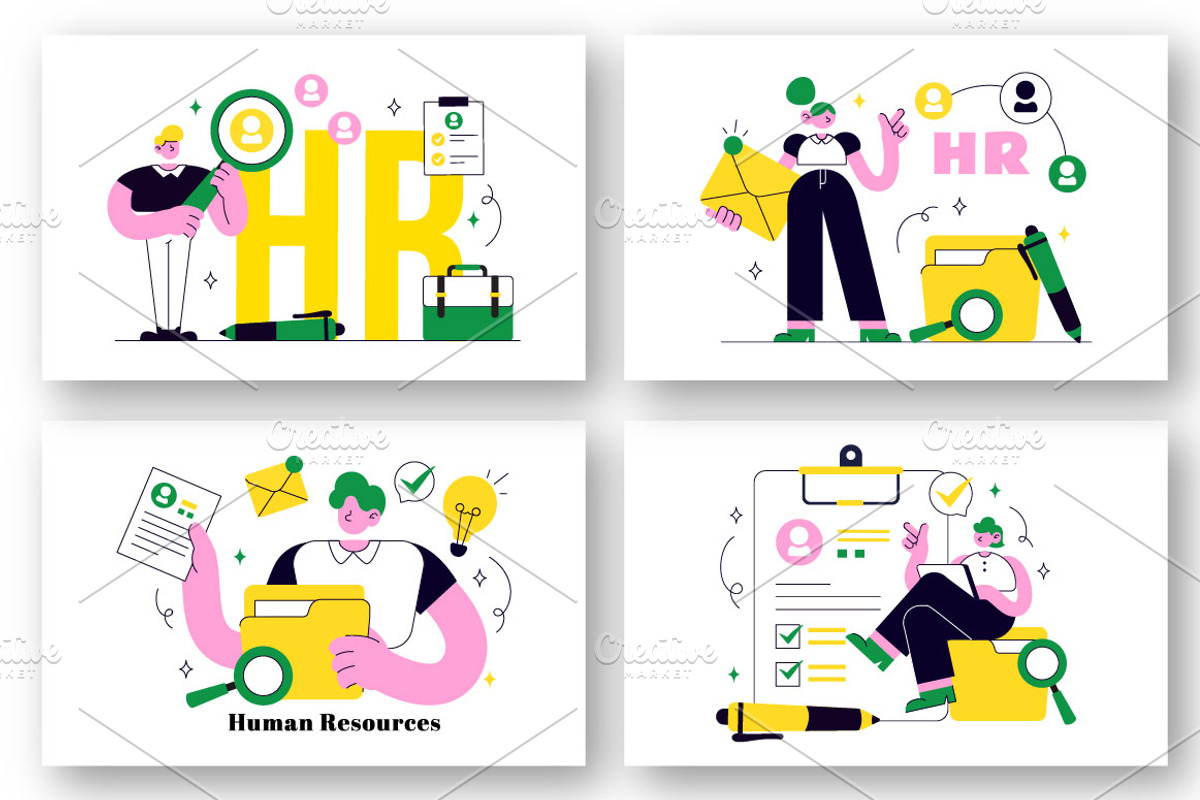 10 Human Resources Illustration, a Person Illustration by denayunebgt (Photo 2 of 4)