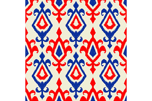 Ikat geometric folklore pattern., a Pattern Graphic by incomible