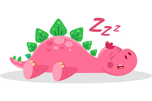 Cute Baby Dinosaur Cartoon Character, an Illustration by HitToon