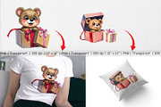 Bear Cub Clipart Gift, a Graphic by Artnoy (Thumbnail 3 of 5)