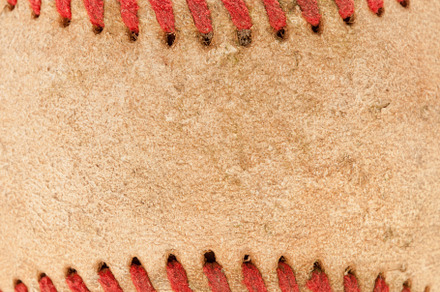 Macro abstract detail of worn leather baseball featuring activity, athletic, a Sports & Recreation Photo by Andy Dean Photography