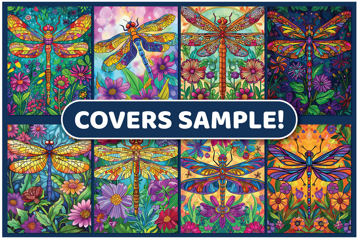 Dragonfly with Flower Coloring Pages, an Animal Illustration by BrightMart (Photo 2 of 3)