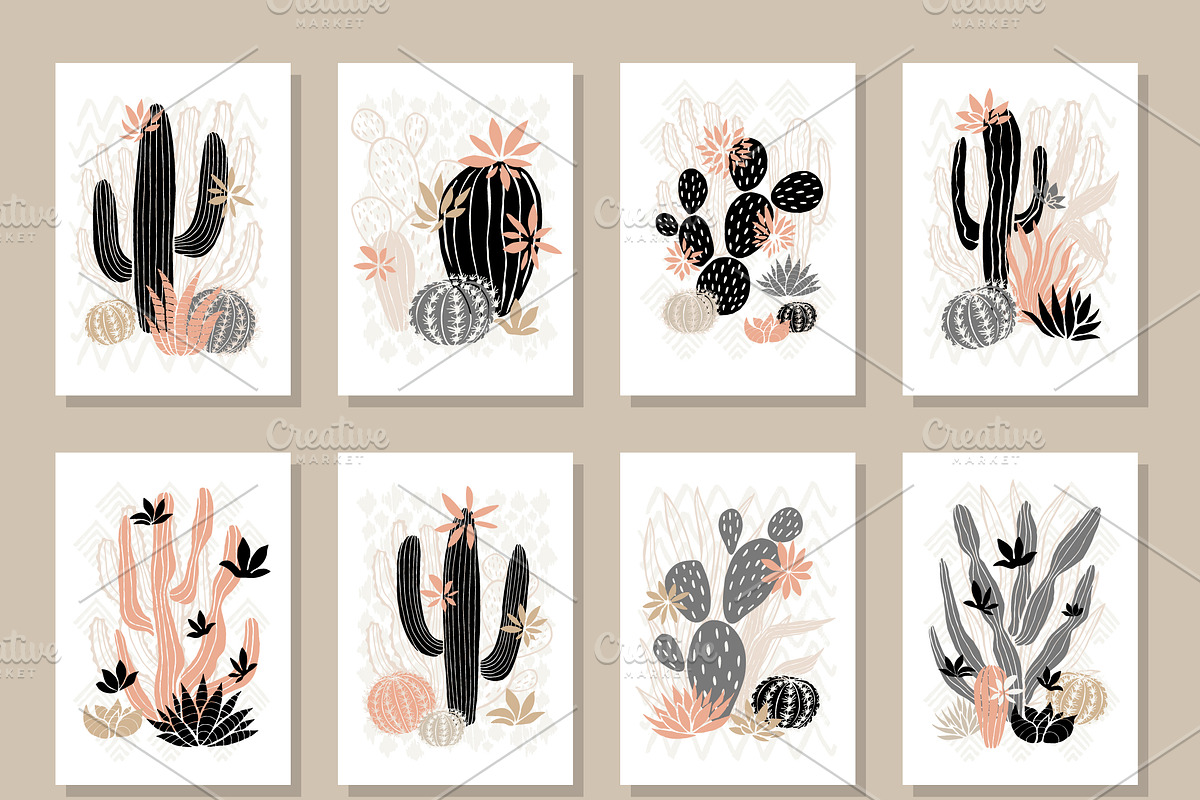 PASTEL Cactuses & Succulents BIG Set, a Decorative Illustration by Iraida_Bearlala (Photo 9 of 13)
