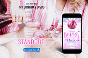 Pink Birthday Disco Party Invitation, an Invitation Template by Earth5168 (Thumbnail 8 of 9)
