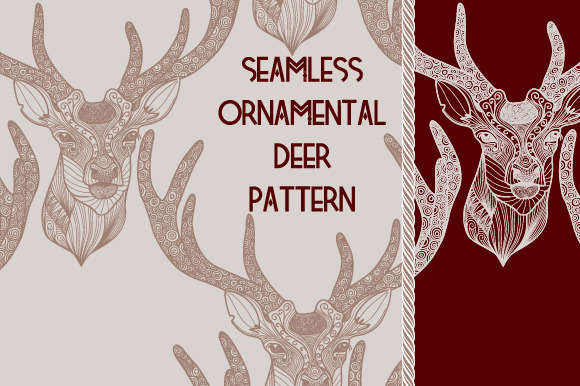 Seamless Ornamental Deer Pattern