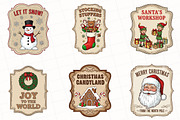 Vintage Christmas Labels Sublimation, an Illustration by OK Design (Thumbnail 3 of 5)