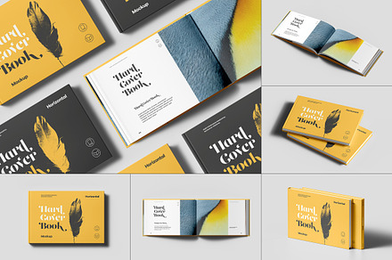 Hard Cover Horizontal Book Mock-up, a Books & Magazine Mockup by Yogurt86