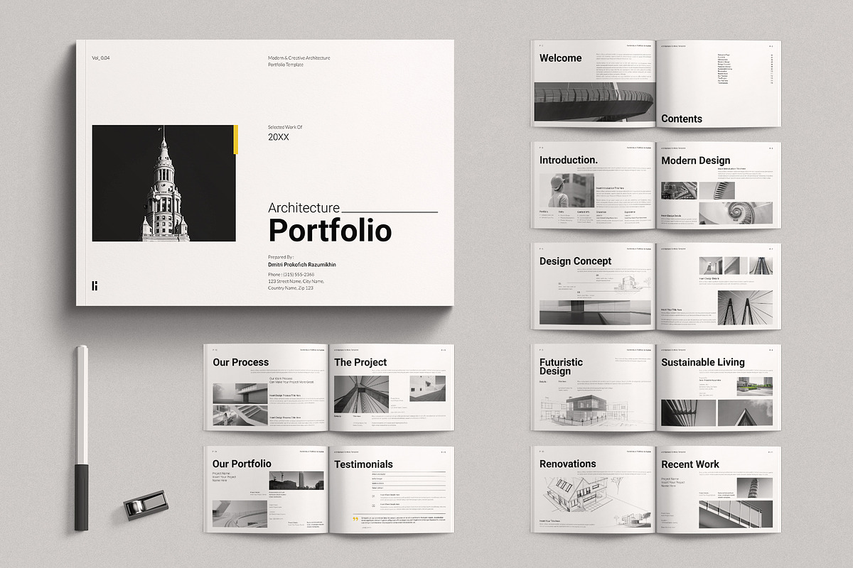 Architecture Portfolio Landscape, a Brochure Template by E-Type (Photo 1 of 7)