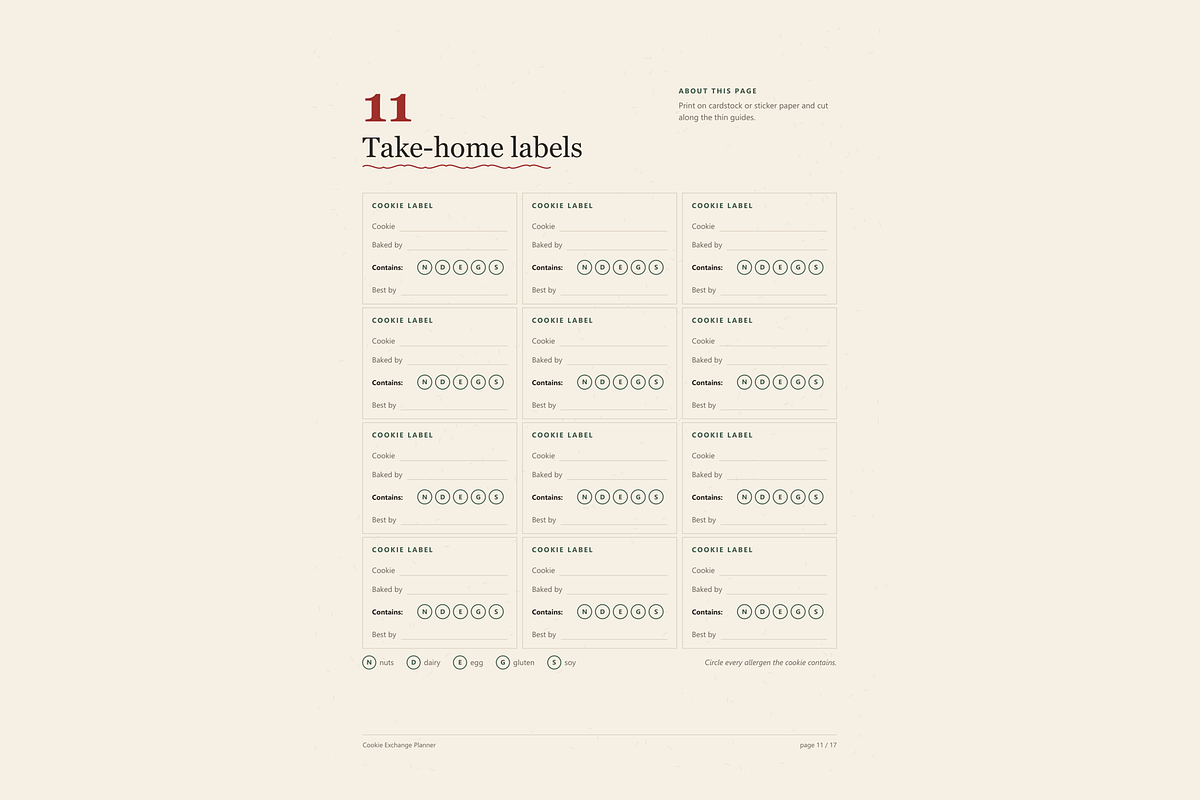 Cookie Exchange Planner & Swap Kit, a Stationery Template by KnightWipers (Photo 6 of 8)