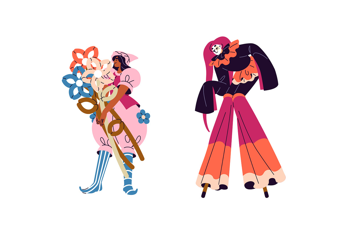 Clowns set, circus show posters, a Person Illustration by PaperTrident (Photo 9 of 12)