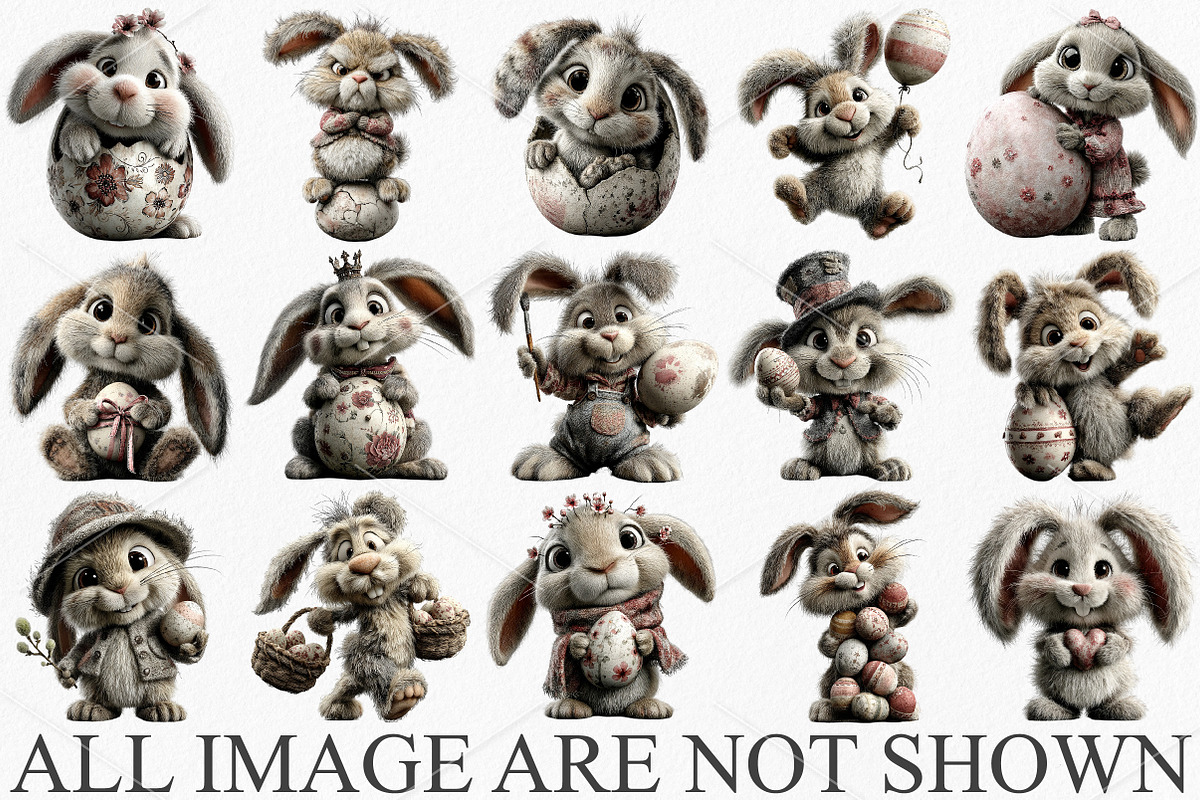 Whimsical Easter Bunny Clipart PNG, a Seasonal Illustration by Canvas Craft (Photo 3 of 7)