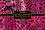 Hot Pink Animal Print Patterns, a Texture Illustration by Dream Creation (Thumbnail 1 of 7)