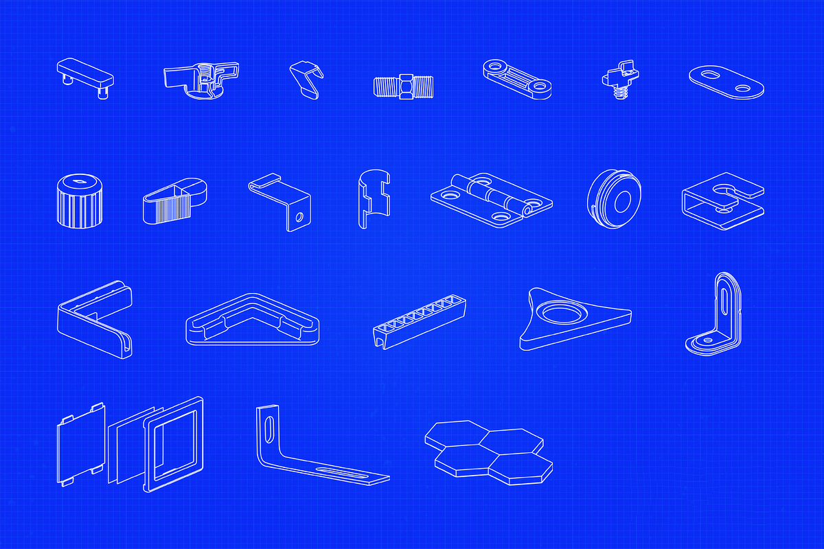 200 Parts + Assembly Vector Graphics, an Object Graphic by Fivehead Studio (Photo 2 of 8)