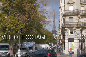 Parisian Street With View To Eiffel