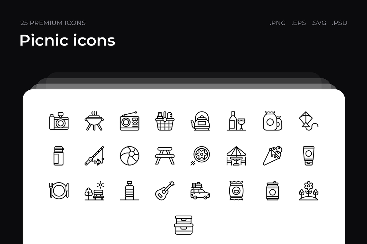 Picnic icons, an Outline Icon by Wencory