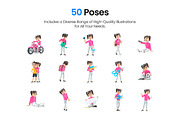 Cartoon Girl – Set of 50 Poses, a Person Illustration by 3DMask (Thumbnail 3 of 6)