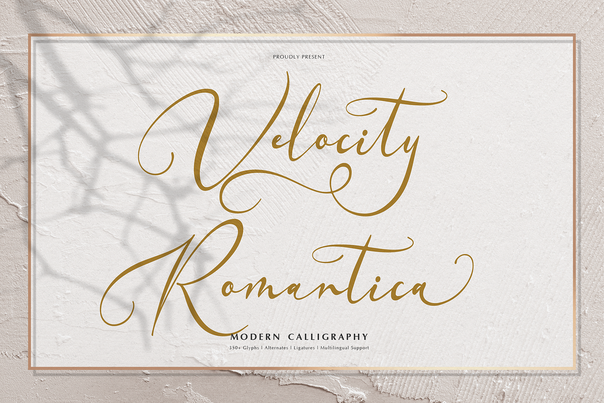 Velocity Romantica Calligraphy Font, a Script Font by Denustudios (Photo 1 of 12)