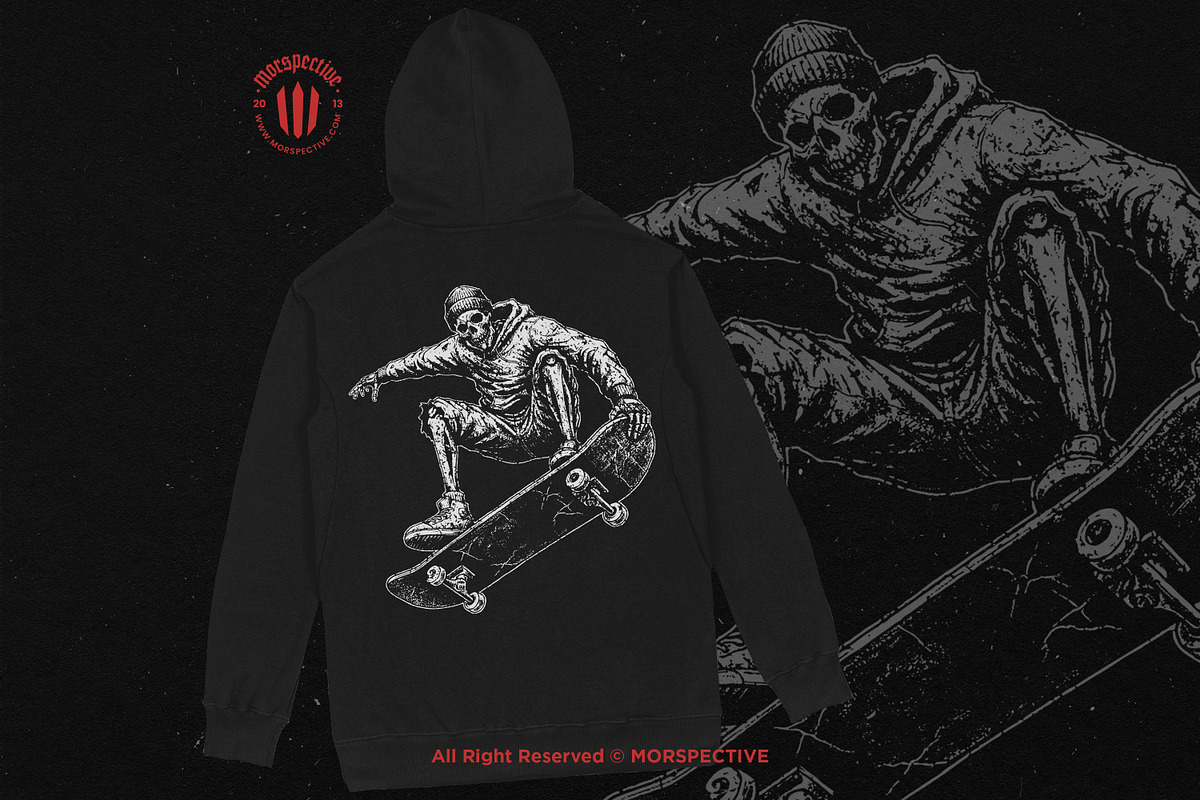 10 Bundle Dark Art Skull Skate Trick, an Illustration by Morspective (Photo 4 of 7)