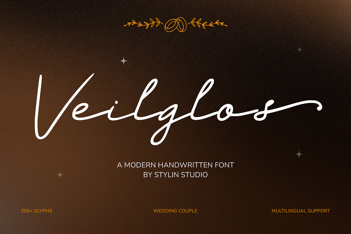 Elegance Wedding – Veilglos Font, a Handwritten Font by Stylin Studio (Photo 1 of 9)