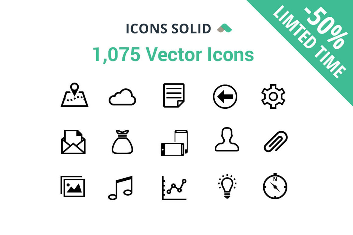 ☆ 1,075 Vector Icons -25%