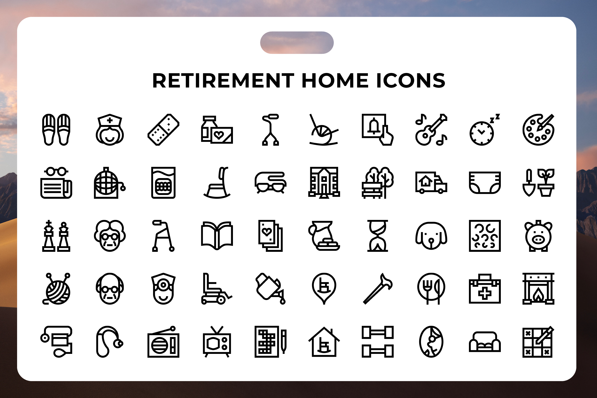 Retirement Home Icons, an Icon by Wencory
