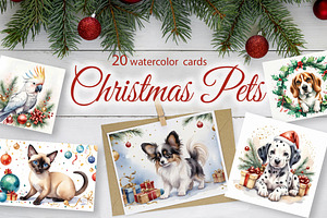 Watercolor set "Christmas Pets"