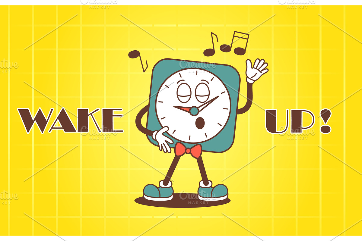 Morning poster with alarm clock, an Illustration by Valerie Bodnar