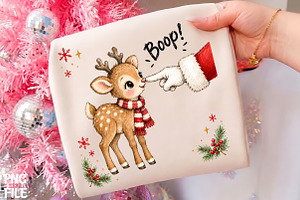 Cute Christmas Reindeer Boop PNG Art, a Seasonal Illustration by CrexoraLab