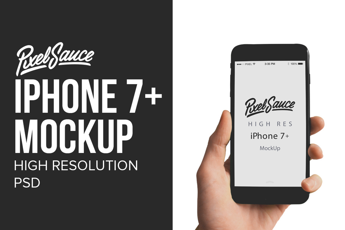 iPhone 7+ Mock Up - High Resolution, an iPhone Mockup by Pixel Sauce™ (Photo 1 of 5)