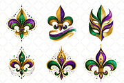 Fleur De Lis For Mardi Gras Clipart, an Illustration by Black Bird Studio (Thumbnail 5 of 6)