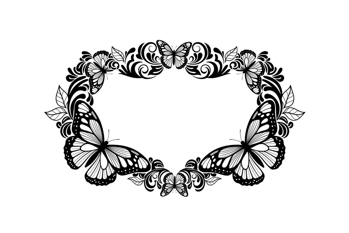 Butterfly Floral Vintage Frame Bundl, an Illustration by Creativeshirt (Photo 11 of 51)