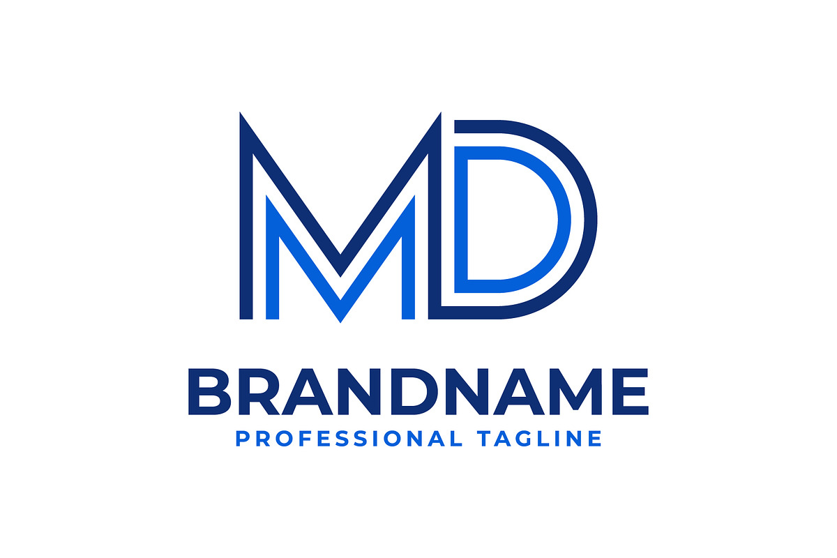 Letter MD Line Monogram Logo, a Branding & Logo Template by Pray Art Design Studio