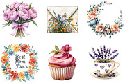 Floral Mother’s Day, Watercolor Clip, an Illustration by DreamArtGraphic (Thumbnail 2 of 4)