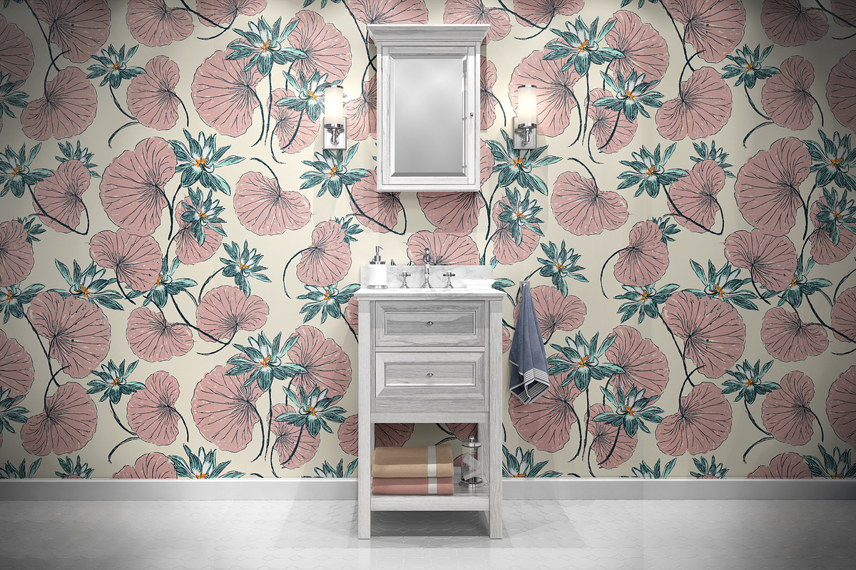 Colorful Lotus Floral Pattern, a Pattern Graphic by StudioGlouna (Photo 9 of 9)