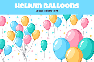 Colorful helium vector balloons, a Decorative Illustration by Torontotokio