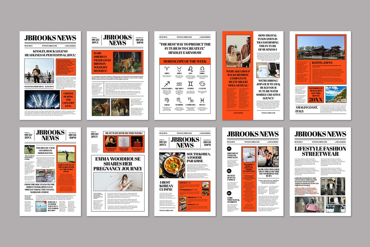White Orange Bold E-Newspaper, a Templates & Theme by graphicook (Photo 4 of 4)