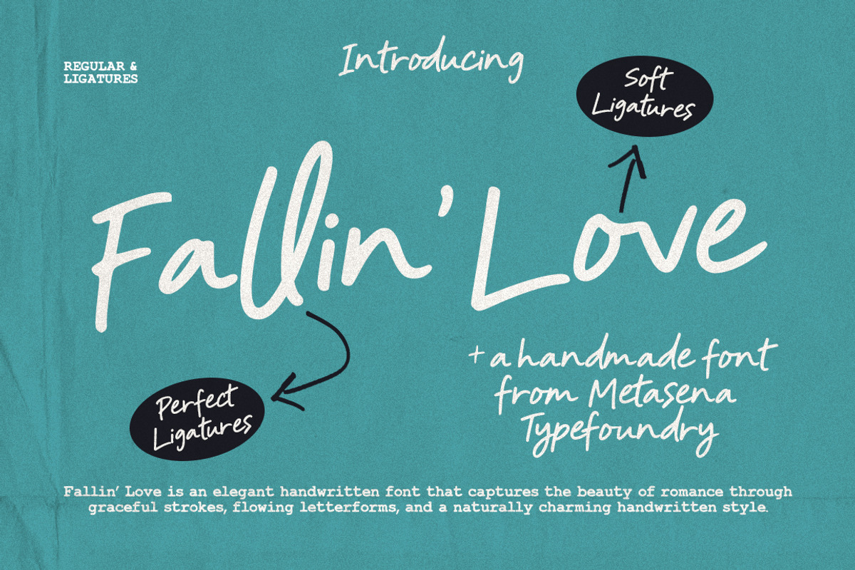 Fallin’ Love, a Handwritten Font by Metasena Typefoundry (Photo 1 of 10)