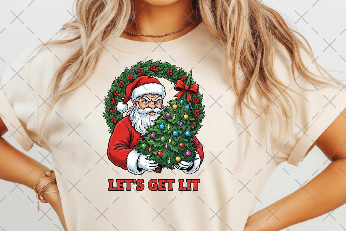 Retro Funny Santa with Tree, an Illustration by Craft Nest (Photo 4 of 6)