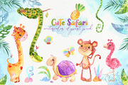 Cute safari animals watercolor, an Animal Illustration by RivusArt (Thumbnail 2 of 5)