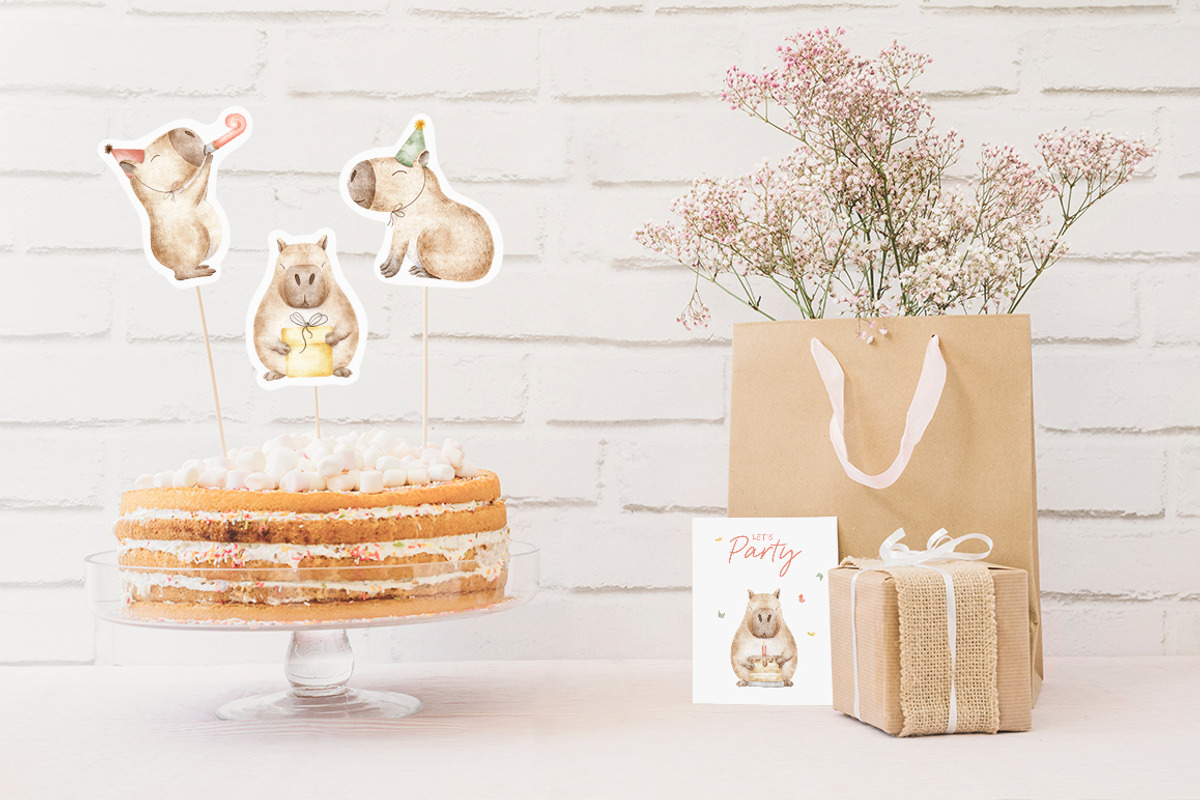 Capybara watercolor illustrations, an Animal Illustration by Fedulova Art (Photo 6 of 13)
